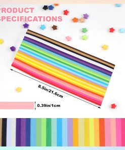 Alternative view of Phinus 2060 Sheets Origami Paper. 27 Assortment Colors Double Sided Star Paper Strips. 8.5 x 0.4 Inch Lucky Origami Star Paper Strips for DIY Hand Art Crafts